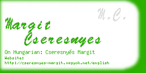 margit cseresnyes business card