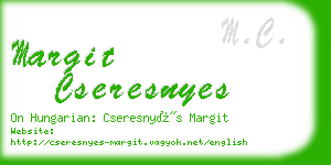 margit cseresnyes business card